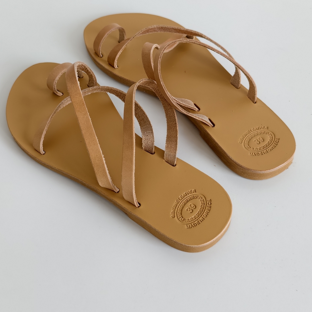 Tan Leather Sandals Fits With Size 8